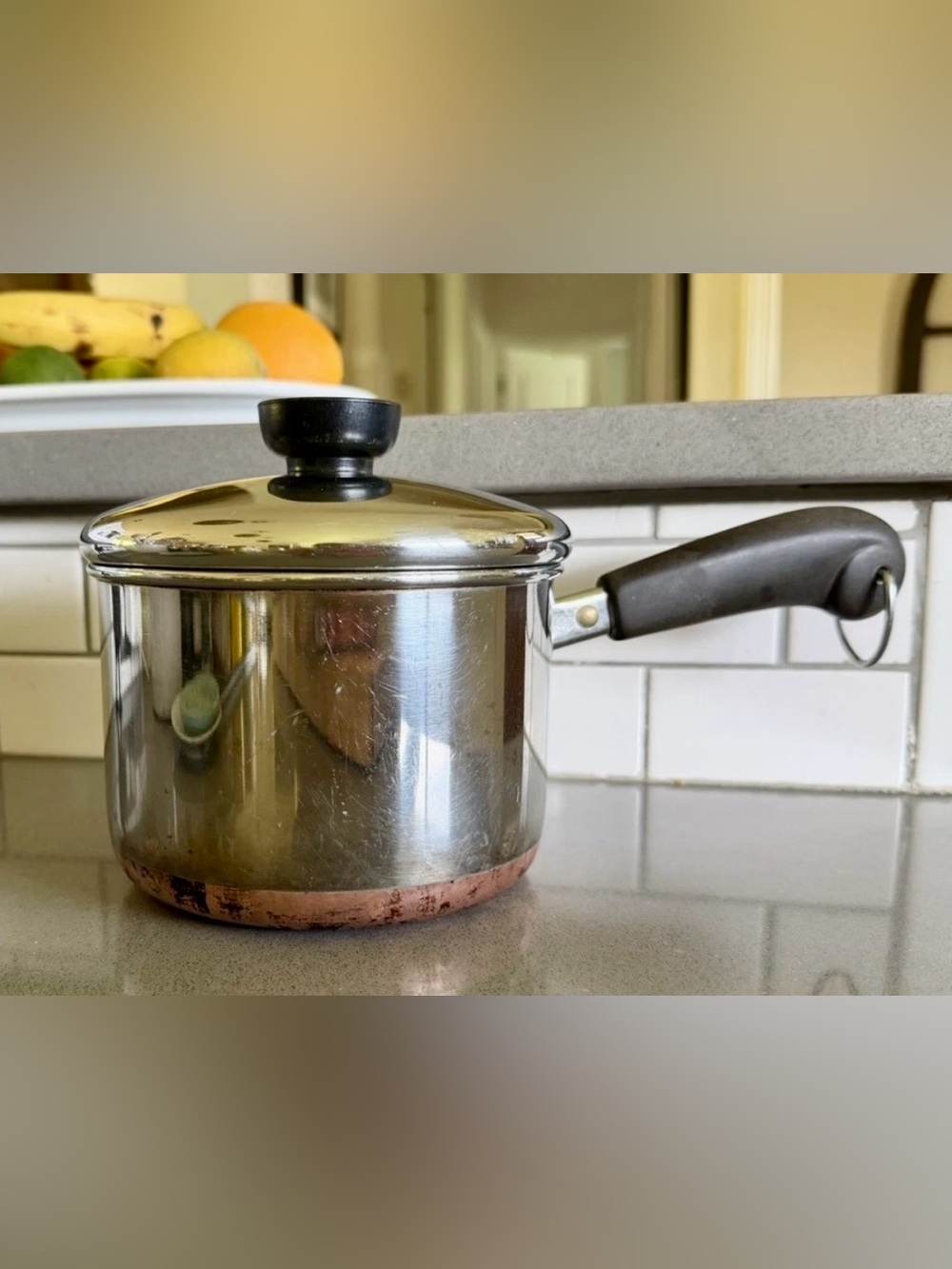 Vintage 1801 Revere Ware 1.5 Qt Lidded
Saucepan Copper Bottom
